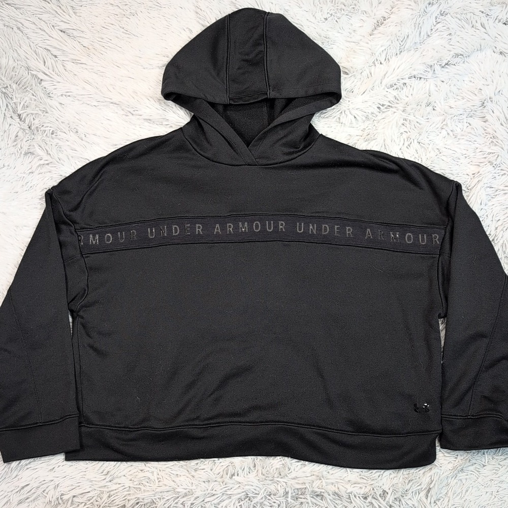Under Armour Sweatshirt‎ Womens XL Black Hoodie Active Pocket Streetwear Loose